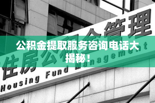 东至公积金提取服务咨询电话大揭秘！